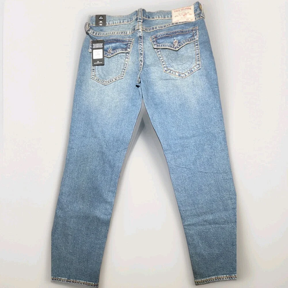 True Religion Geno Big T Flap Slim Jeans Men 34x32 Sku 165